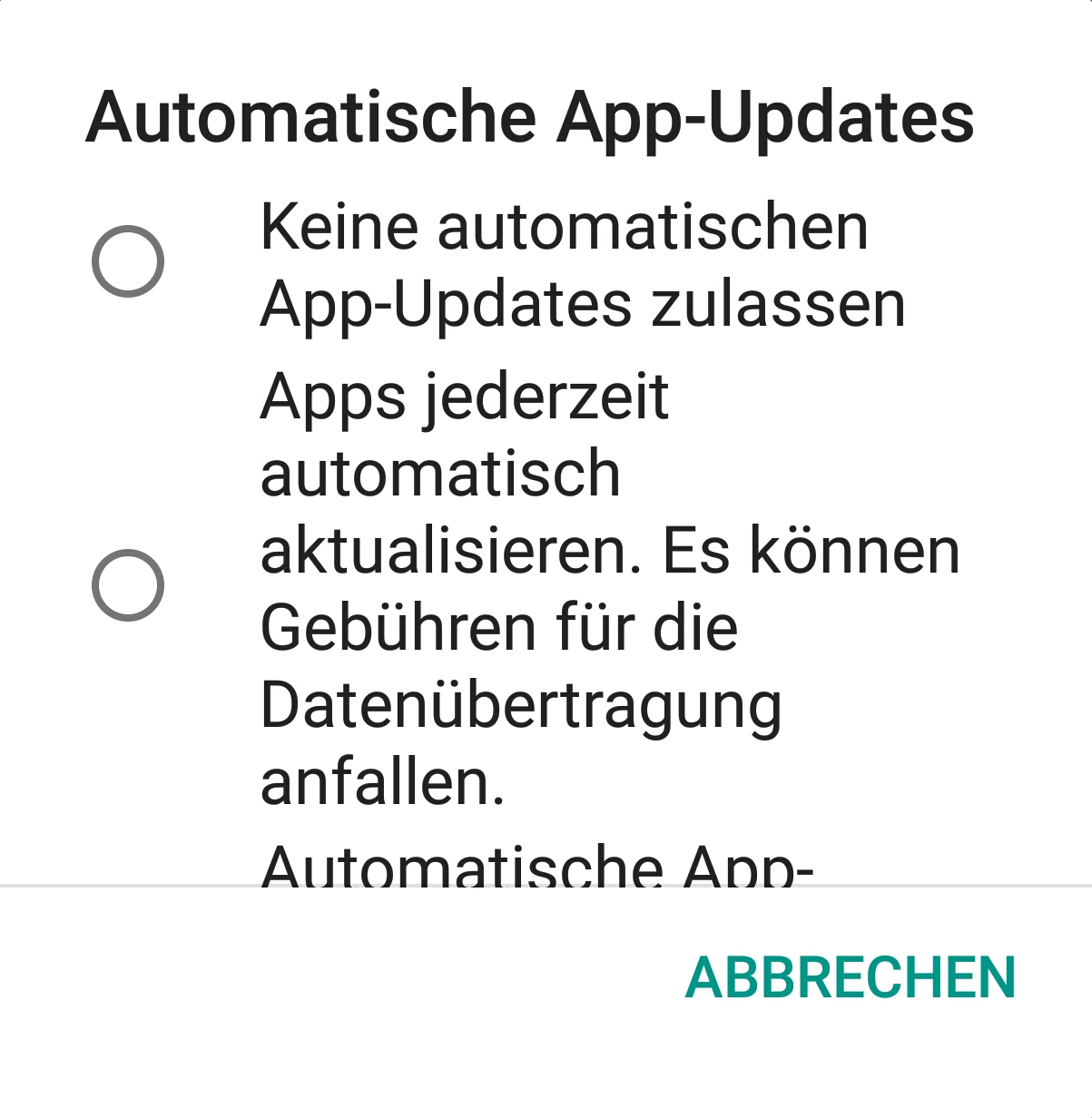 Automatisch App Updates deaktivieren