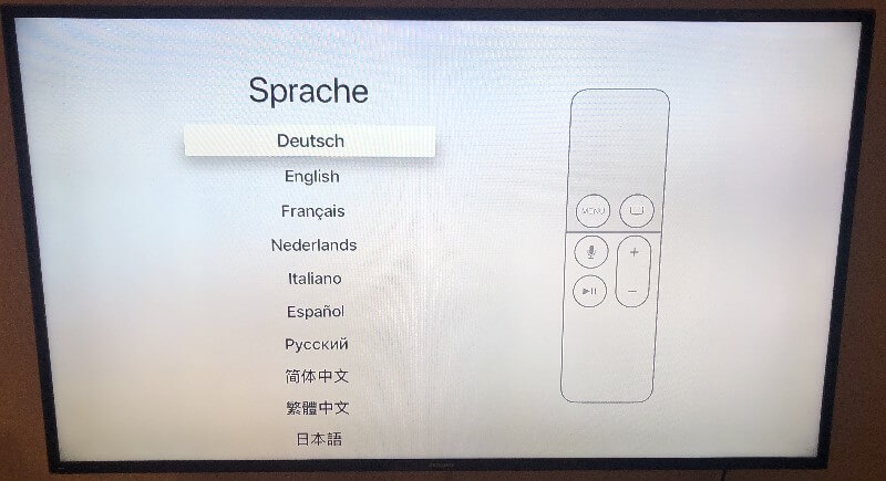 Apple TV 4K - Sprache einstellen