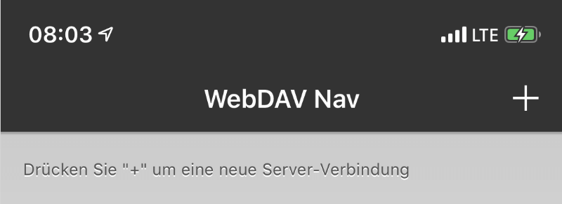 WebDAV Navigator App - Server hinzufügen