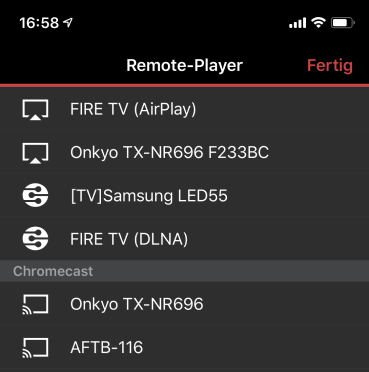 DS Video - Remote-Player auswählen