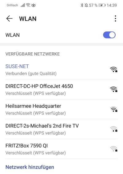 Verfügbare WLAN Netzwerke
